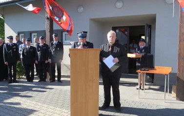 Przem&oacute;wienia gości zaproszonych na obchody Dnia Strażaka. 