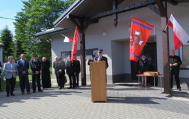 Przem&oacute;wienia gości zaproszonych na obchody Dnia Strażaka. 