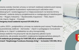 Opis inwestycji, kt&oacute;re były realizowane w 2023 roku. Dotyczy to budowy dr&oacute;g, oświetlenia ulicznego, remontu budynk&oacute;w mienia komunalnego oraz plac&oacute;wek oświatowych.
