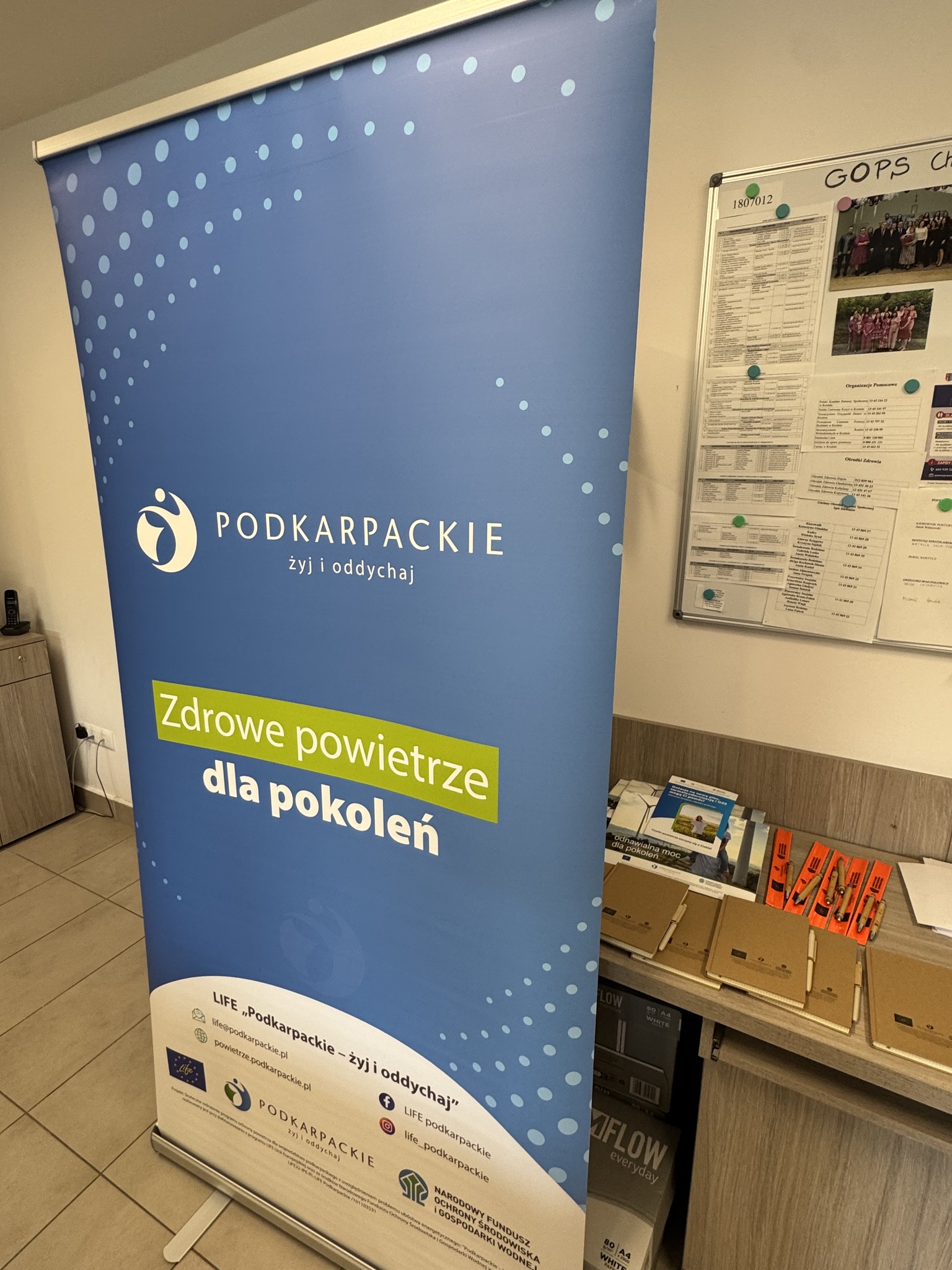 Baner z&nbsp;informacja o&nbsp;programie LIFE Podkarpacie. 