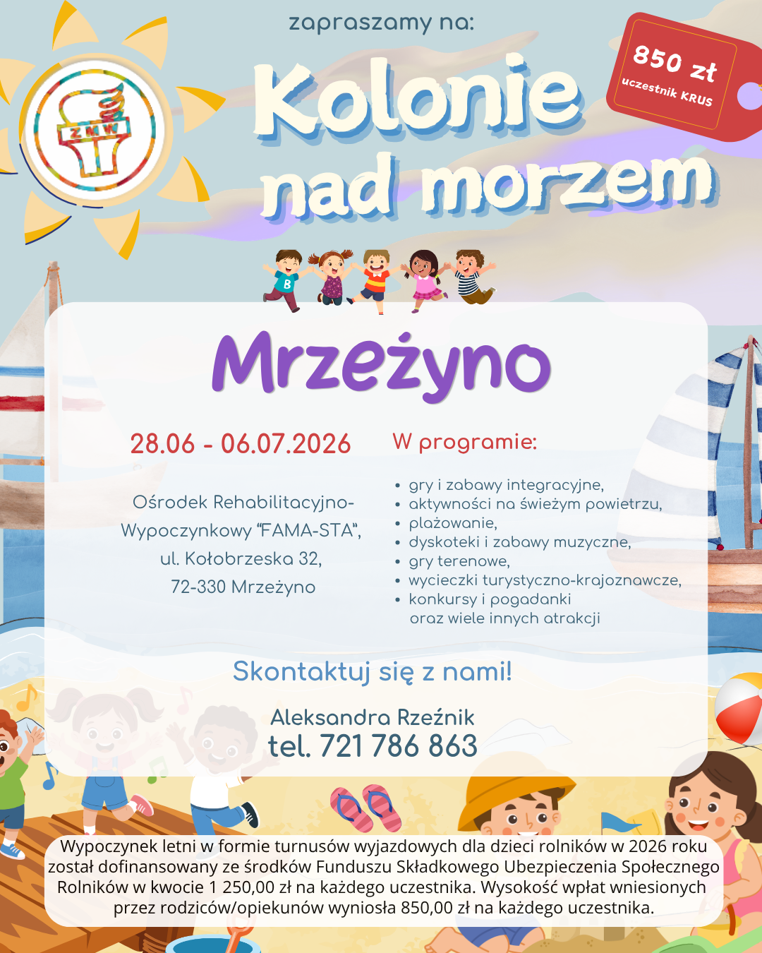 Wypoczynek letni w&nbsp;formie kolonii dla dzieci rolnik&oacute;w w&nbsp;2026 roku 