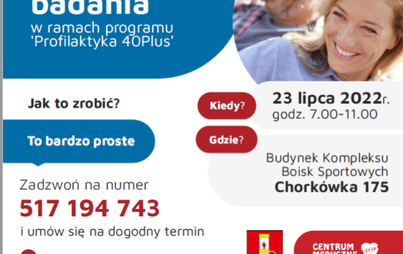 Zdjęcie do Bezpłatne badania w ramach programu "Profilaktyka 40 plus"