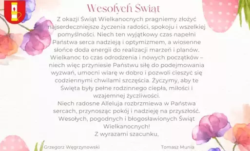 Życzenia świąteczne dla mieszkańców. 