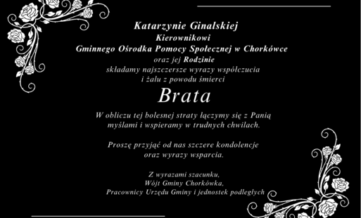 Kondolencje dla Katarzyny Ginalskiej 