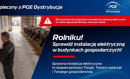 Zadbaj o wewnętrzną instalację elektryczną. Chroń siebie, swoją rodzinę, zwierzęta i gospodarstwo.  Dobrze wykonana i regularnie kontrolowana instalacja elektryczna pomaga chronić ludzi, zwierzęta oraz mienie przed skutkami awarii, przepięć i innych zagrożeń.