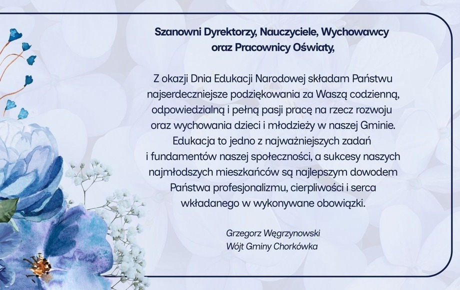 Dzień Edukacji Narodowej w gminie Chorkówka